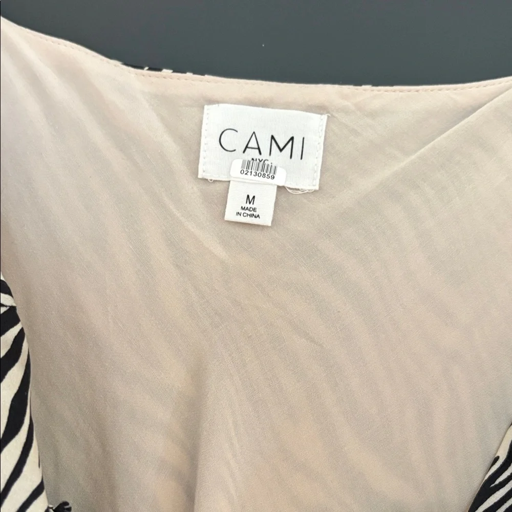 Cami NYC The Raven Zebra Print Silk Midi Dress Size MEDIUM - Picture 3 of 4